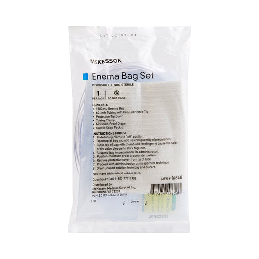 Enema Bag Set McKesson NonSterile 1500 mL - 16640