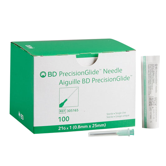 BD PrecisionGlide 21 G x 1" Hypodermic Needle - 305165