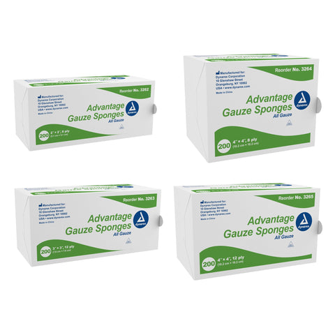 Dynarex Advantage Gauze Sponge, 2 x 2 Inch 3262, Case of 5000