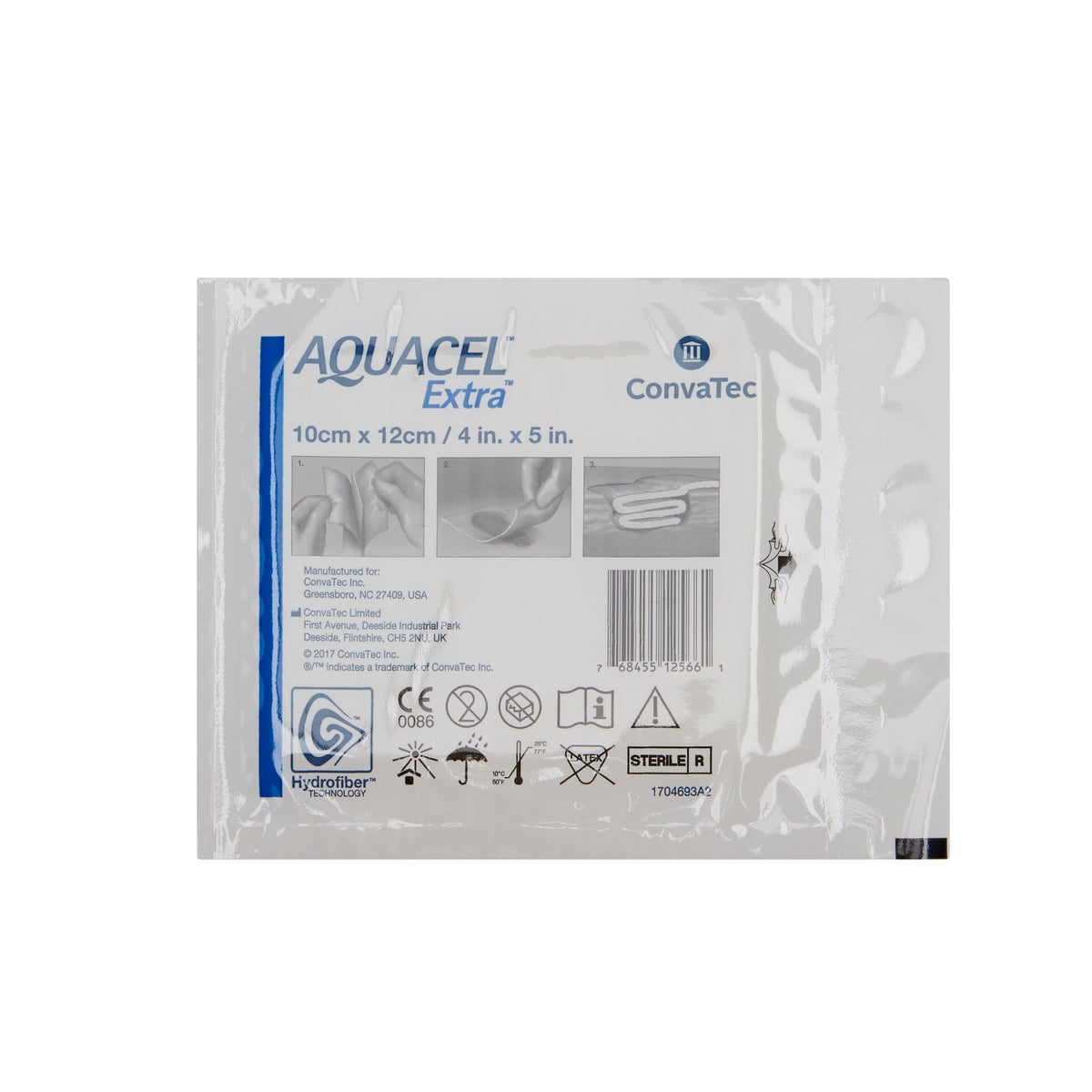 ConvaTec Aquacel® Extra™ Gelling Fiber Hydrofiber Dressing Sterile 4 x 5" - 420674