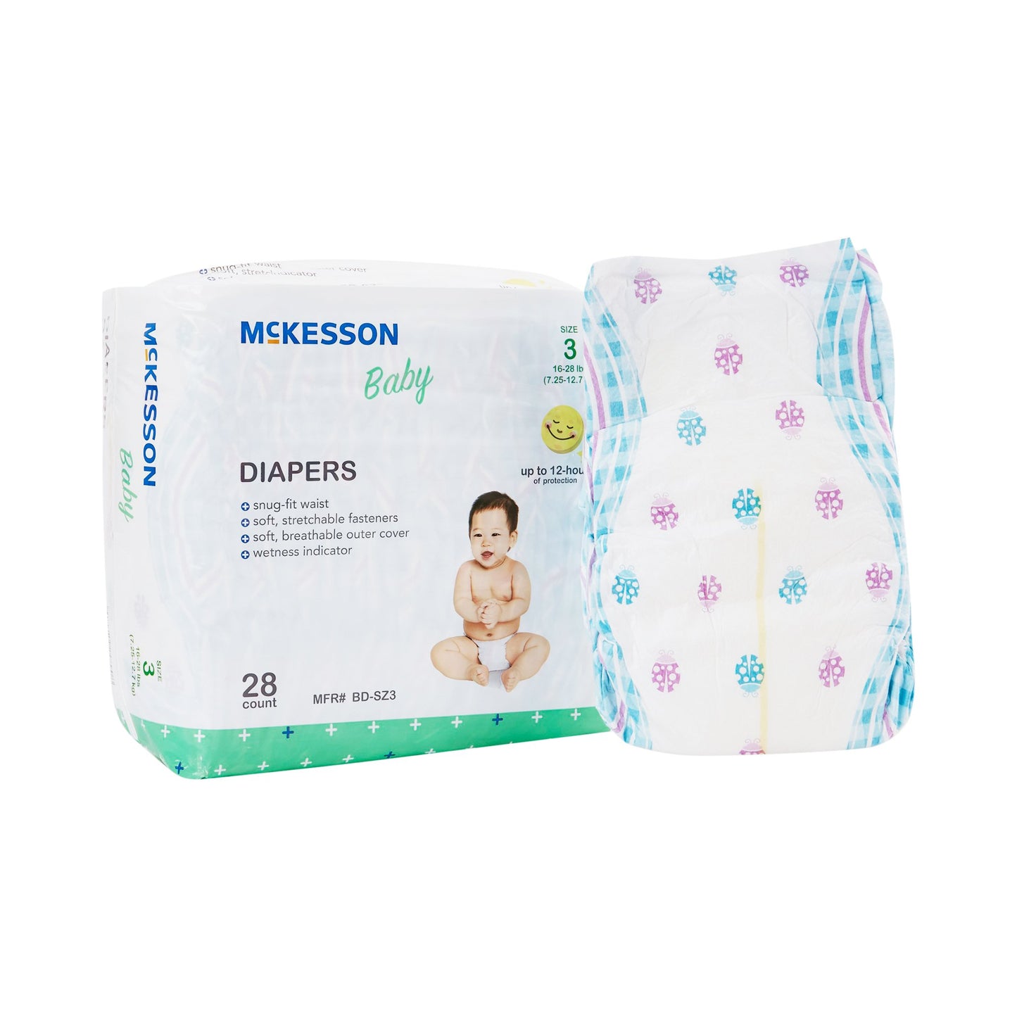 Unisex Baby Diaper McKesson Size 3 Disposable Heavy Absorbency - BD-SZ3