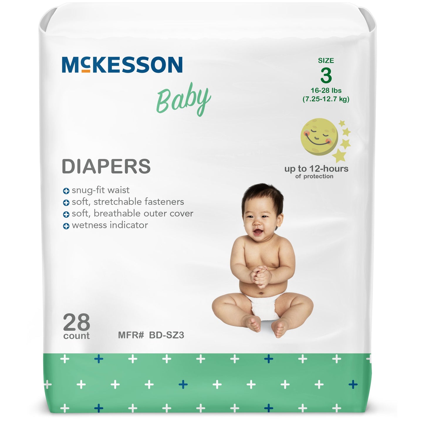 Unisex Baby Diaper McKesson Size 3 Disposable Heavy Absorbency - BD-SZ3