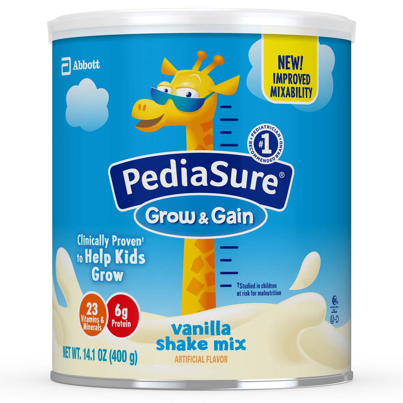 Pediatric Oral Supplement PediaSure® Grow & Gain Shake Mix Vanilla Flavor 14.1 oz. Can Powder Protein - 66959