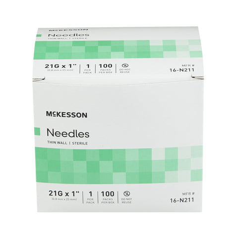 McKesson Hypodermic Needle 21G x 1" - 16-N211