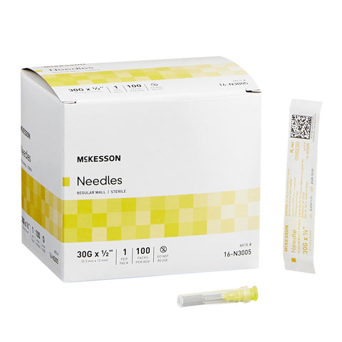 McKesson Hypodermic Needle 30G x 1/2" - 16-N3005