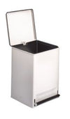 Trash Can McKesson 32 Quart / 8 gal. White Steel Square - 81-35266