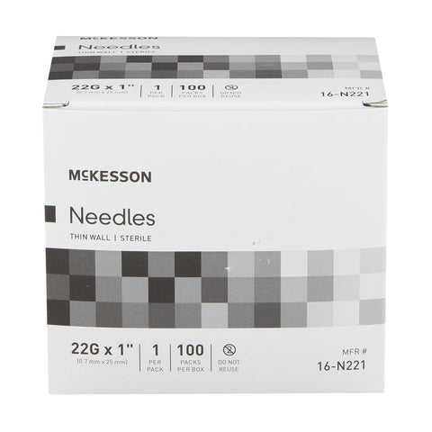 McKesson Hypodermic Needle 22G x 1" - 16-N221