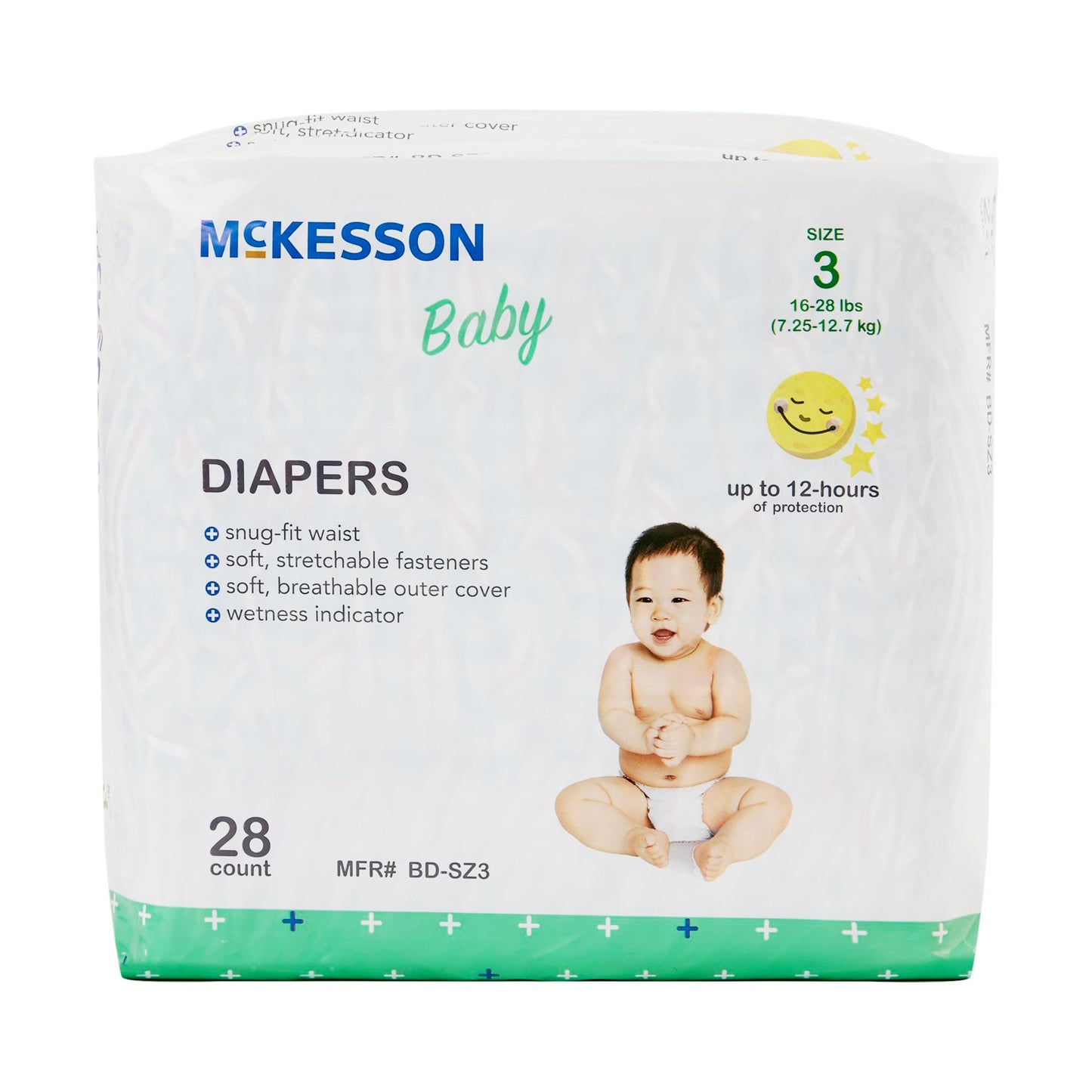 Unisex Baby Diaper McKesson Size 3 Disposable Heavy Absorbency - BD-SZ3