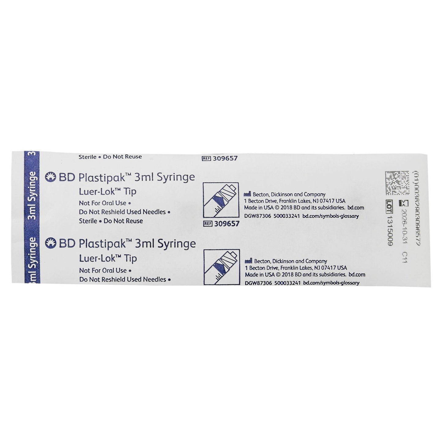 BD General Purpose 3 mL Luer-Lok Syringe - 309657