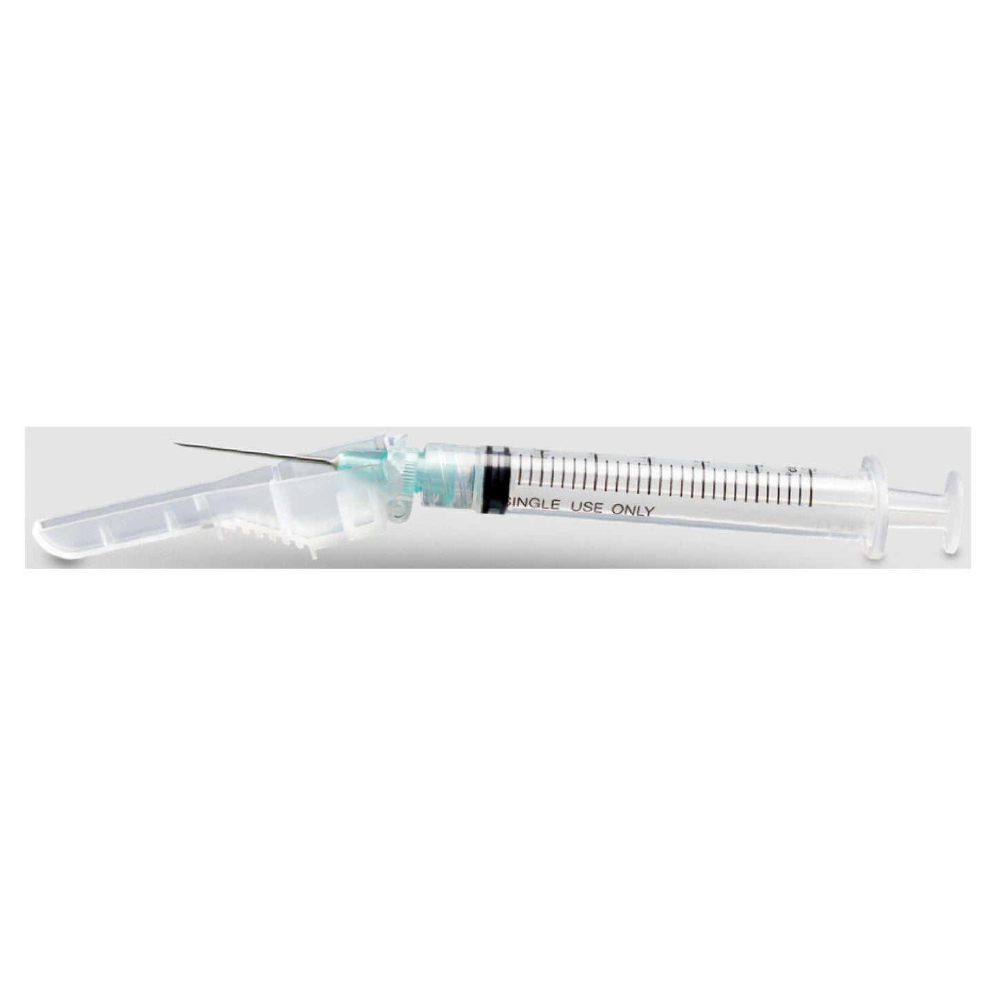 Safety Hypodermic Syringe with Needle McKesson Prevent® 3 mL 1 Inch 25 Gauge Hinged Safety Needle Ultra Thin Wall - 102-SN3C251S3