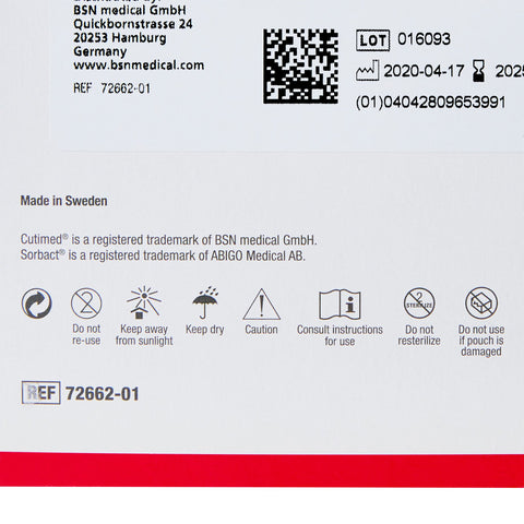 BSN Medical Cutimed Sorbact WCL Antimicrobial Wound Contact Layer Dressing, 4 x 4 Inch 7266201, 1 Each