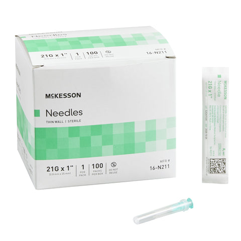 McKesson Hypodermic Needle 21G x 1" - 16-N211