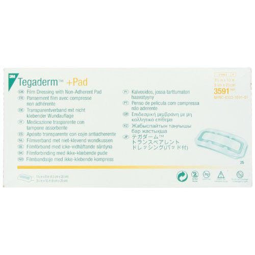 3M™ Tegaderm™ +Pad Film Dressing with Non-Adherent Pad - 3591 - Medsitis