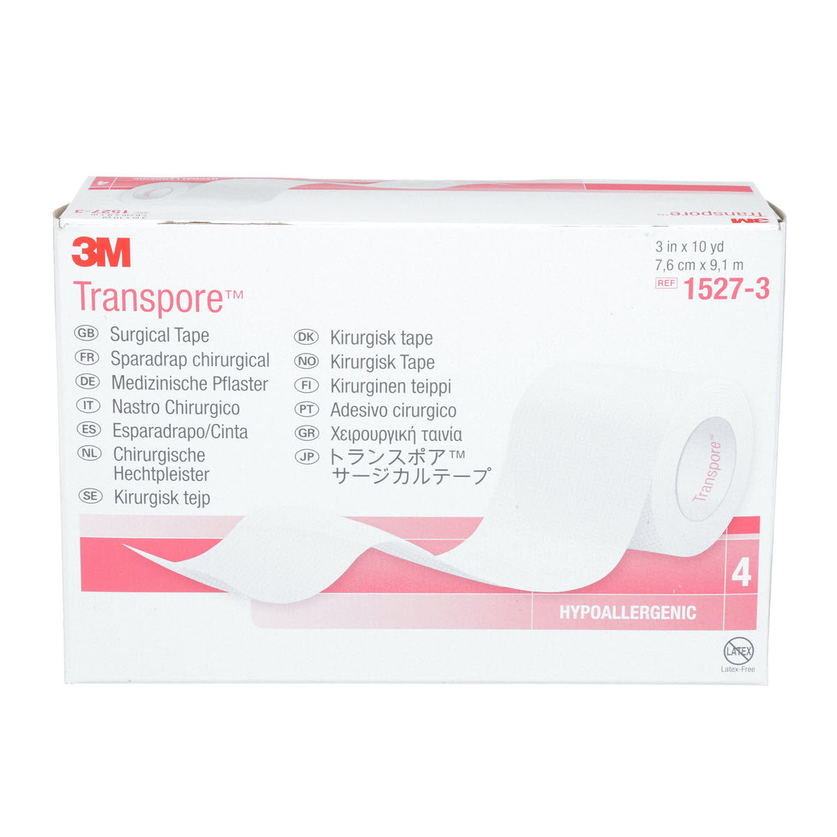 3M Transpore™ Clear Porous Plastic Tape 3" x 10 Yards - 1527-3 - Medsitis