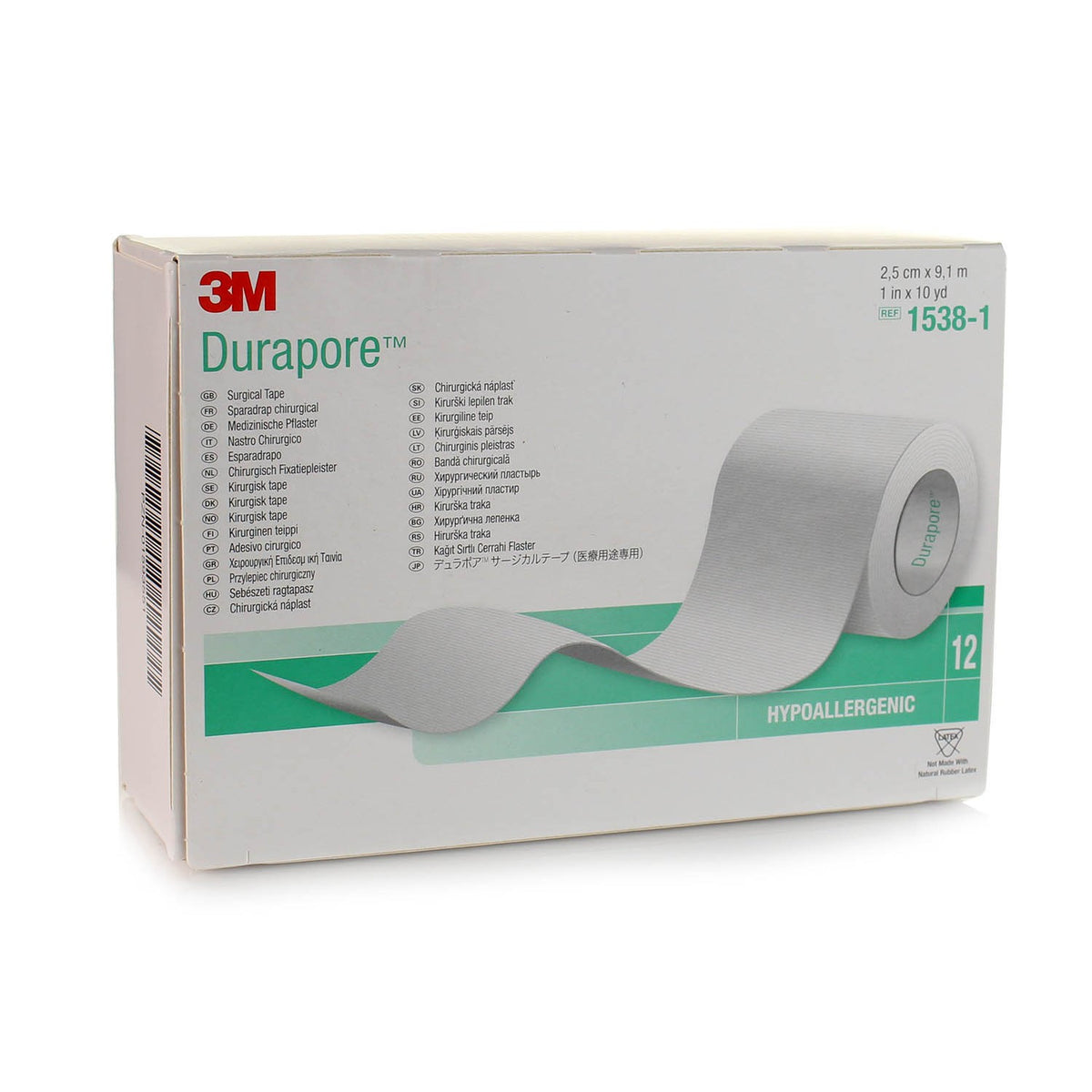 3M™ Durapore™ Silk-Like Cloth Medical Tape 1" x 10 Yards - 1538-1 - Medsitis