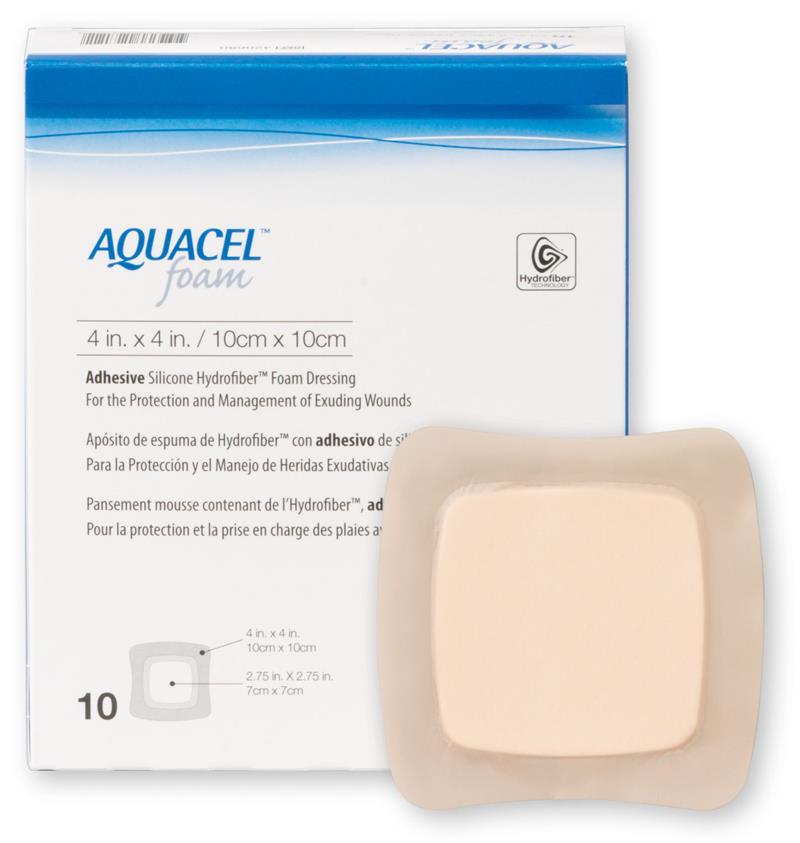 Aquacel® Adhesive Silicone Foam Dressing 4" x 4" Sterile - 420680 - Medsitis
