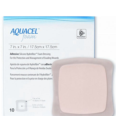 Aquacel® Adhesive Silicone Foam Dressing 7" x 7" Sterile - 420621 - Medsitis