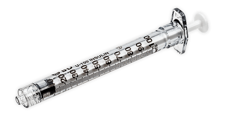 Standard U-100 Diabetic Syringe with Needle