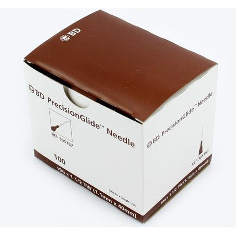 BD PrecisionGlide™ 19 G x 1-1/2" Hypodermic Needles - 305187 - Medsitis
