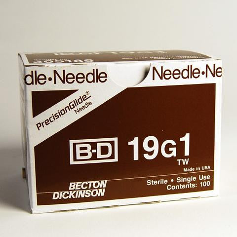 BD PrecisionGlide™ 19 G x 1" Hypodermic Needles - 305186 - Medsitis