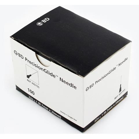 BD PrecisionGlide™ 22 G x 1" Hypodermic Needles - 305155 - Medsitis