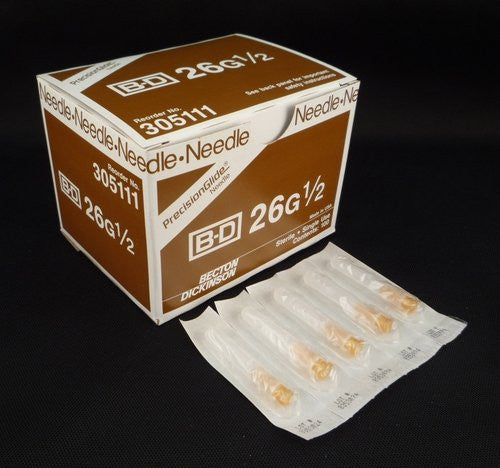 BD PrecisionGlide™ 26 G x 1/2" Hypodermic Needles - 305111 - Medsitis
