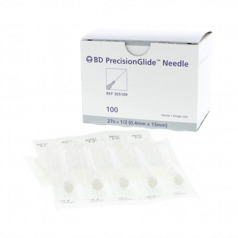 BD PrecisionGlide™ 27 G x 1/2" Hypodermic Needles - 305109 - Medsitis