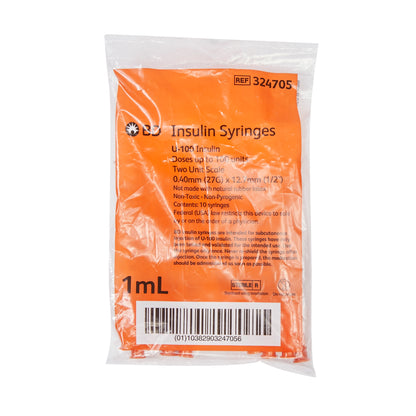Ultra-Fine™ Standard Insulin Syringe with Needle NonSafety Regular Wall