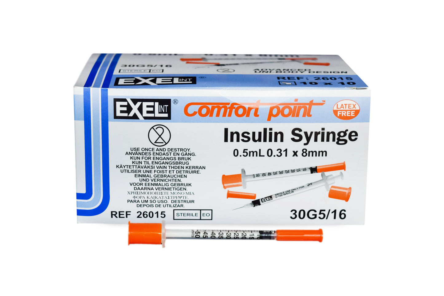 ComfortPoint™ Non-Safety Insulin Syringe w/ Needle - 260