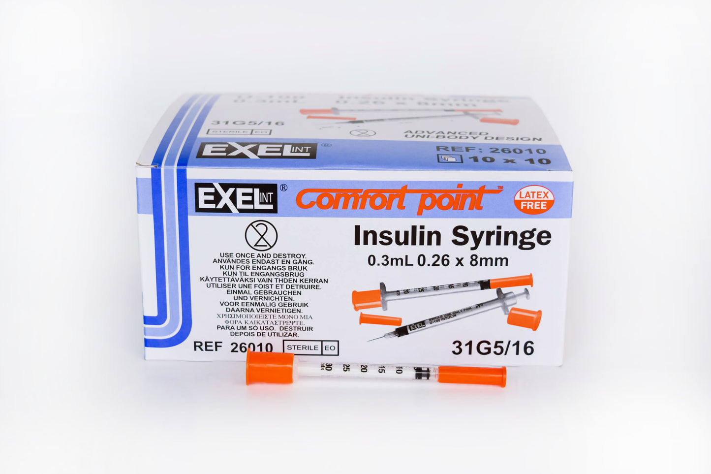 ComfortPoint™ Non-Safety Insulin Syringe w/ Needle - 260