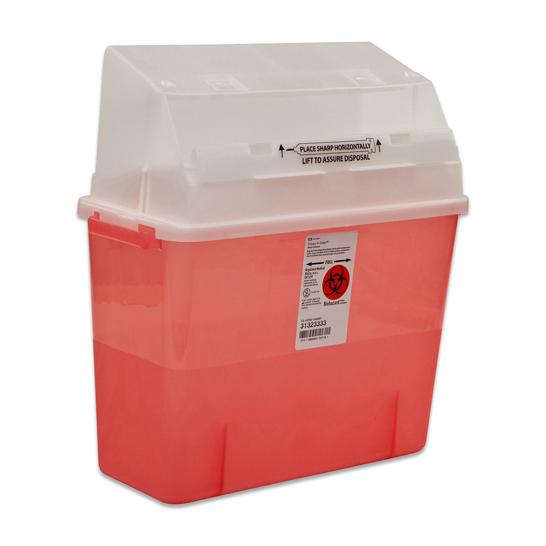 GatorGuard™ 2 Gallon Transparent Red Sharps Container - 31323333 - Medsitis