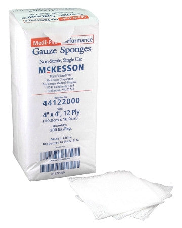 Medi-Pak™ Performance 4" x 4" 12 ply 100% Cotton Gauze Sponge - 44122000 - Medsitis