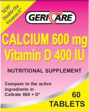 GeriCare Calcium w/ Vitamin D Supplement 400IU / 600mg - 57896074806 - Medsitis