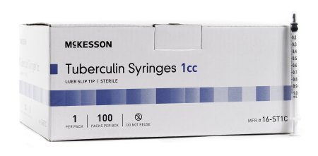 McKesson 1 mL Tuberculin Syringe Only w/o Safety Luer Slip Tip - 16-ST1C - Medsitis