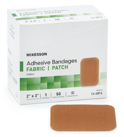McKesson Adhesive Fabric Bandage Strips 2" x 3" - 16-4816 - Medsitis