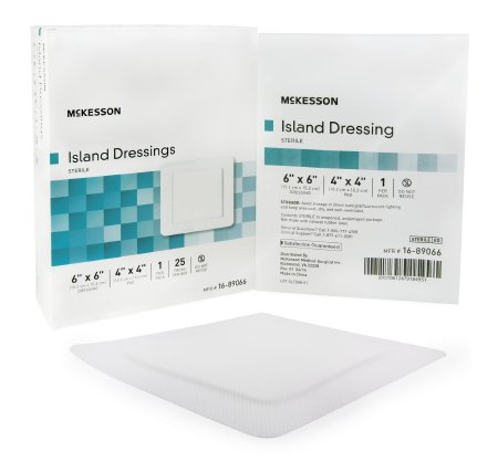 McKesson Adhesive Island Dressing 6" x 6" Sterile - 16-89066 - Medsitis