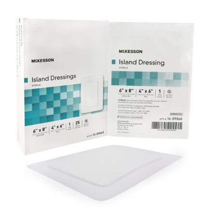 McKesson Adhesive Island Dressing 6" x 8" Sterile - 16-89068 - Medsitis