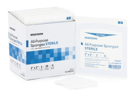 McKesson All-Purpose Cotton 4-Ply Gauze Sponge Cotton (Sterile) - Medsitis
