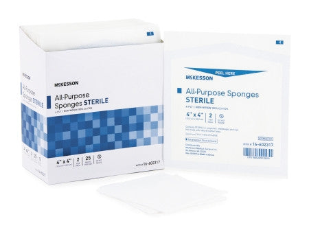 McKesson All-Purpose Cotton 4-Ply Gauze Sponge Cotton (Sterile) - Medsitis