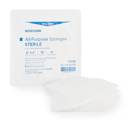 McKesson All-Purpose Cotton 4-Ply Gauze Sponge Cotton (Sterile) - Medsitis
