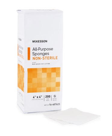 McKesson All-Purpose Cotton Gauze Sponge 4" x 4" - 16-607623 - Medsitis