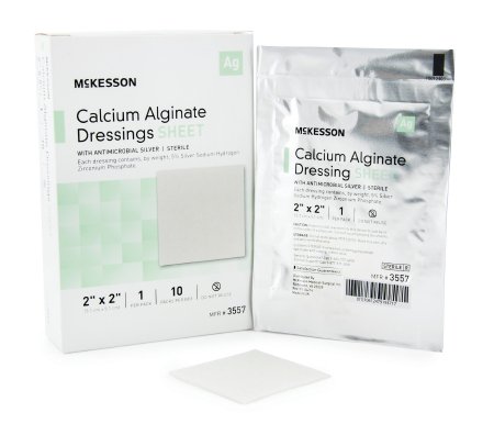 McKesson Calcium Alginate Dressing with Antimicrobial Silver 2" x 2" - 3557 - Medsitis