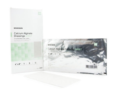 McKesson Calcium Alginate Dressing with Antimicrobial Silver 4" x 8" - 3559 - Medsitis