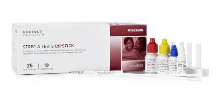 McKesson Consult® Strep A Dipstick Rapid Tests 25/Kit - 5003 - Medsitis