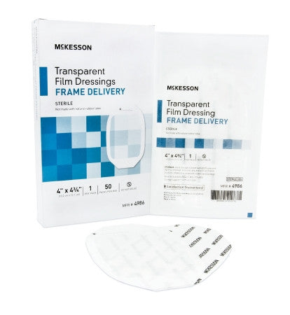McKesson Framed Octagon Transparent Film Dressing Sterile 4" x 4-3/4" - 4986 - Medsitis