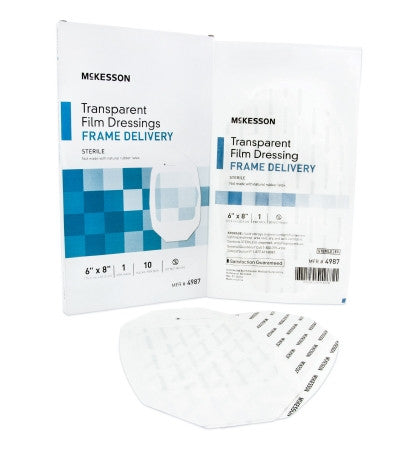McKesson Framed Octagon Transparent Film Dressing Sterile 6" x 8" - 4987 - Medsitis