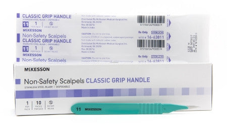 McKesson General Purpose Stainless Steel Scalpel with Classic Grip Handle - 16-638 - Medsitis