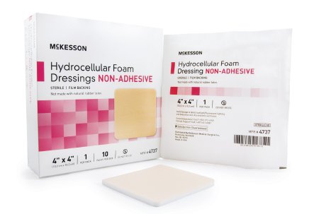 McKesson Hydrocellular Foam Dressings w/ Film Backing 4" x 4" - 4737 - Medsitis