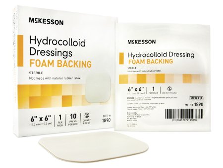 McKesson Hydrocolloid Foam Back Dressing 6" x 6" Sterile - 1890 - Medsitis