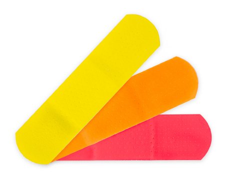 McKesson Kids Neon Adhesive Strip Plastic Rectangle 3/4" x 3" - 16-4837 - Medsitis